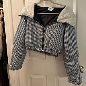 Princess polly b&w gingham puffer 🖤🤍
